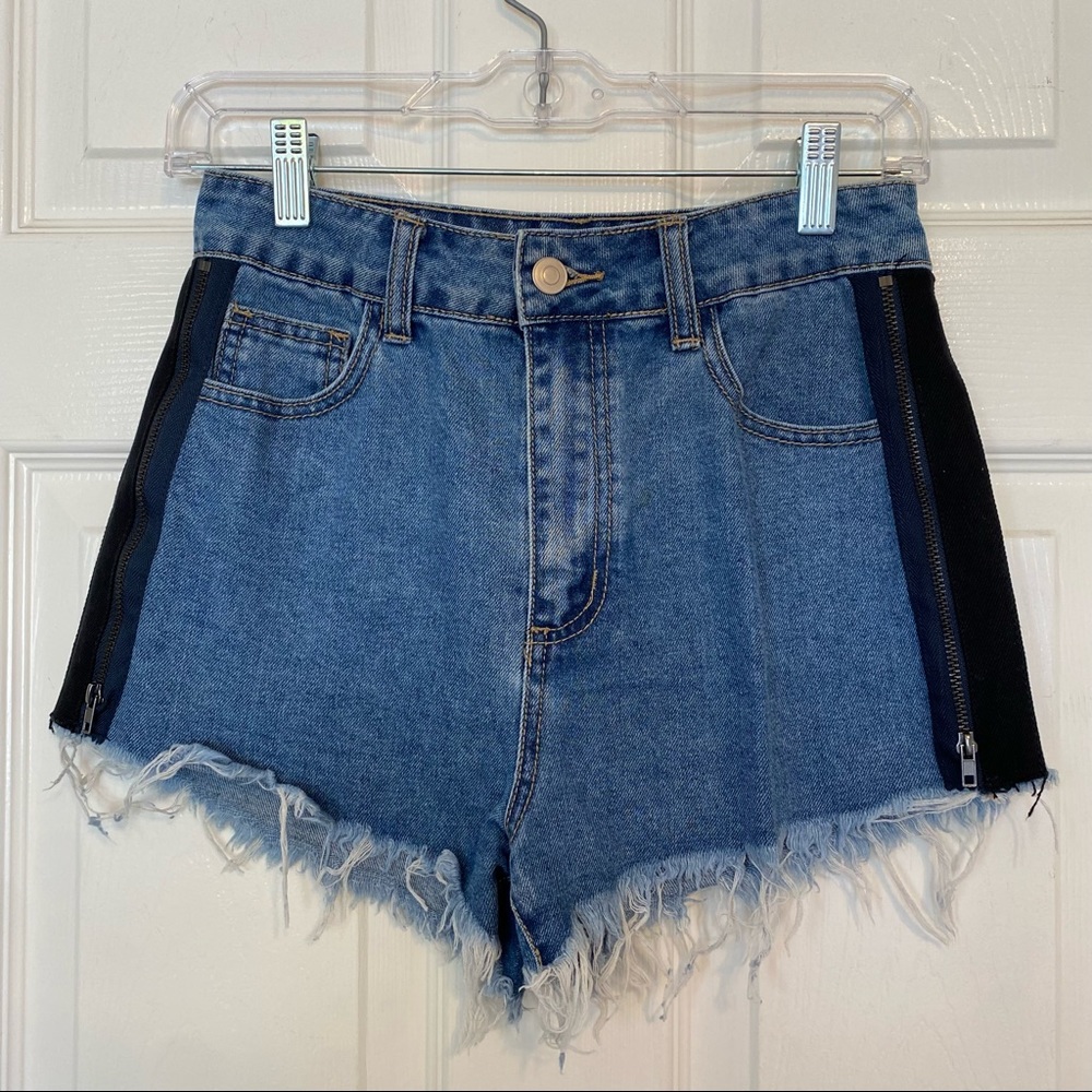 Forever 21 Jean Shorts with Black Stripe Zipper